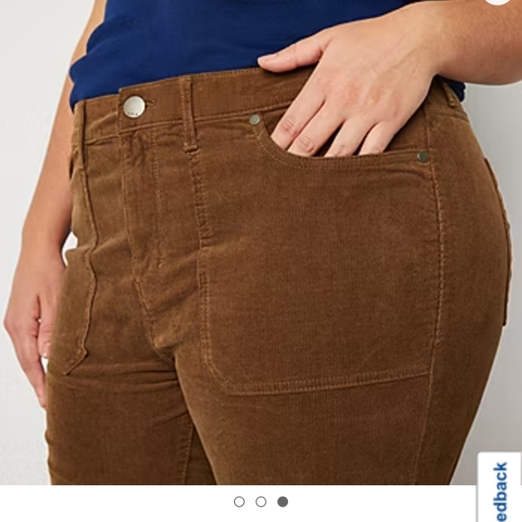 New plus sz 30 30W A.n.a high rise brown corduroy flare - Picture 3 of 4